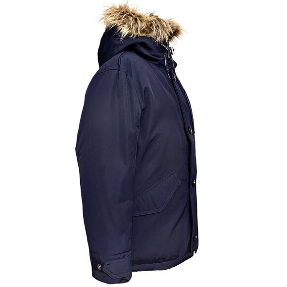 Polo Ralph Lauren Down Parka RL Navy Faux Fur Hood Women’s M - Picture 4 of 17